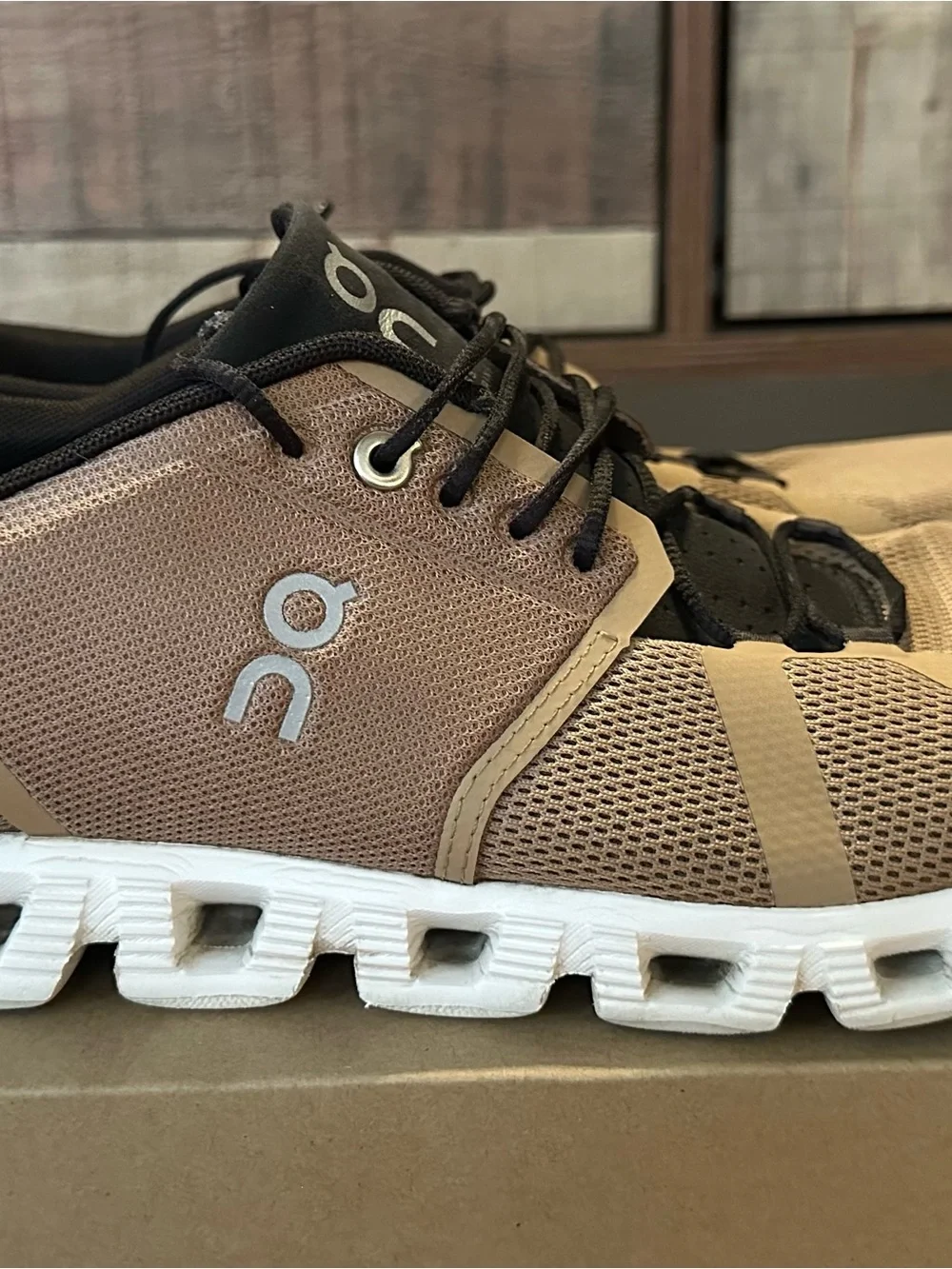 On Running Men’s Sneakers in Tan and Black